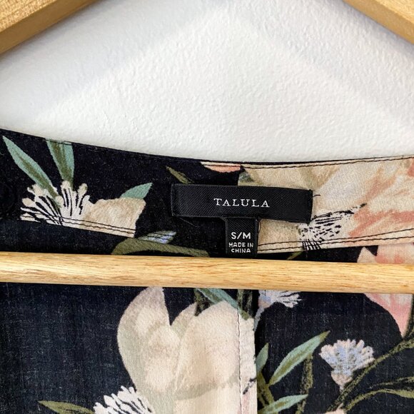 Aritzia Talula Cosima Floral Kimono Cardigan | Black Beige Pink | Size S - Picture 5 of 8